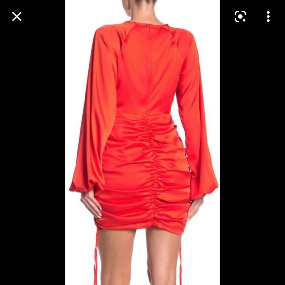 Lovers+ Friends Jaelyn Orange Ruched Mini Dress XL - Picture 3 of 13